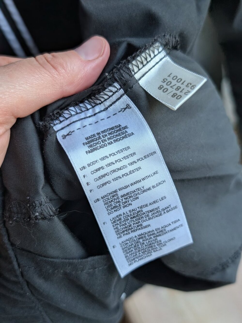 Y2K Adidas Black White Three Stripe Classic Zip Up Hooded Windbreaker Track - Picture 5 of 5